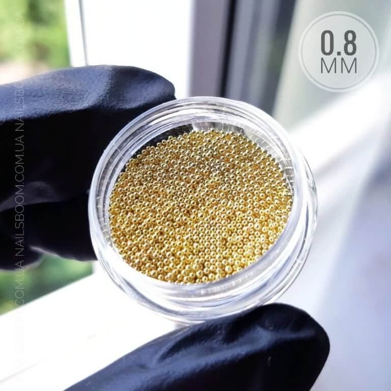 Металеві бульйонки, золото, 0.8 мм