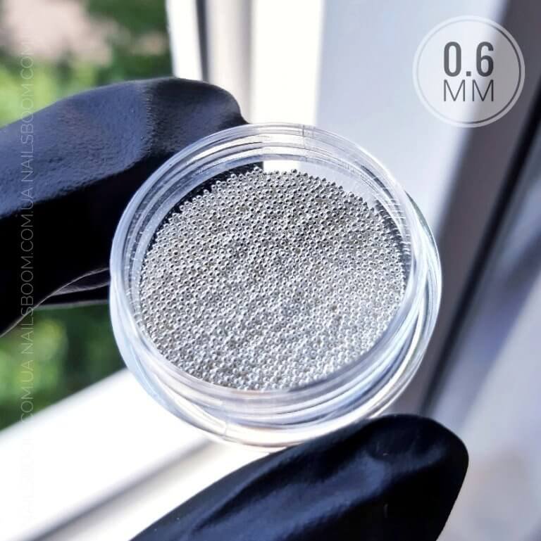 Металеві бульйонки, срібло, 0.6 мм