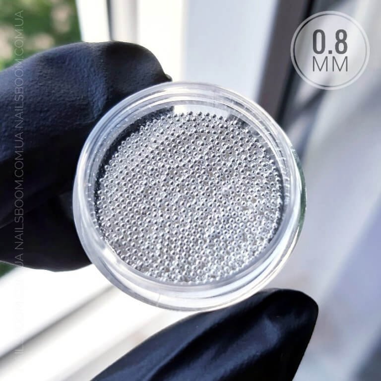 Металеві бульйонки, срібло, 0.8 мм