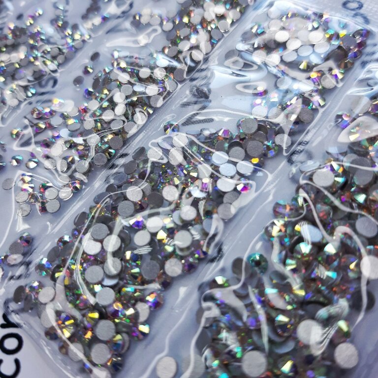 стразы Crystal AB MIX ss3-ss10, 1720 шт