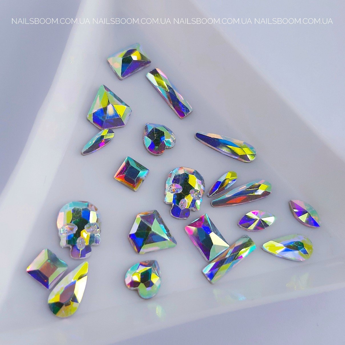 Камінці фігурні MIX Crystal AB, 20 шт