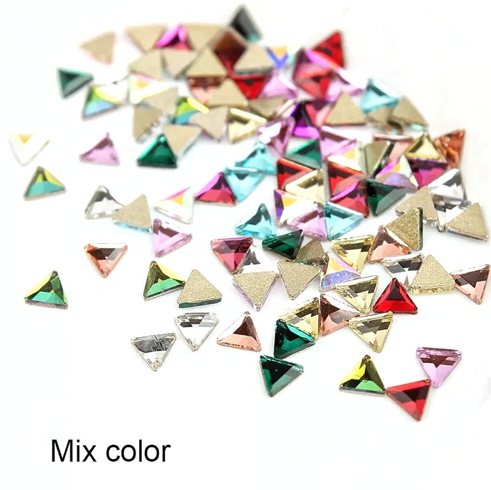 Стразы MIX Color треугольник 3×3 мм, 20 шт
