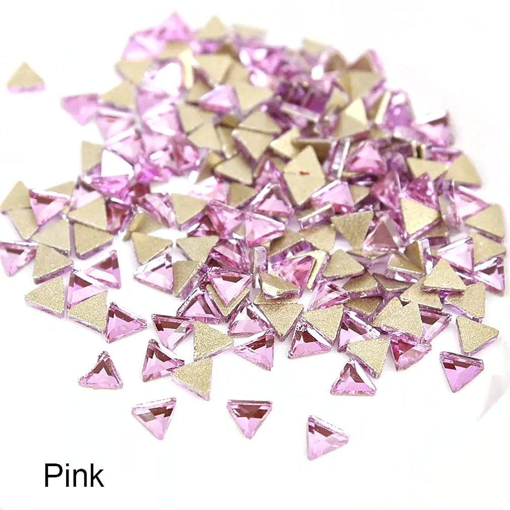 Стразы Pink треугольник 3×3 мм, 10 шт