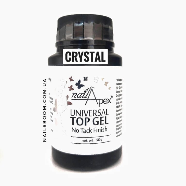 Топ без липкого шару (без УФ фільтру) NailApex UNIVERSAL Crystal, 30 мл