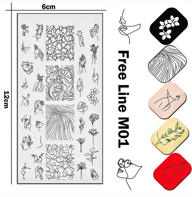 Пластина для стемпінгу SuNail FreeLine M01