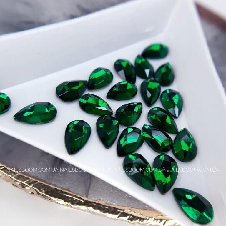 Стразы WaterDrop 5*8 мм Emerald, 10 шт