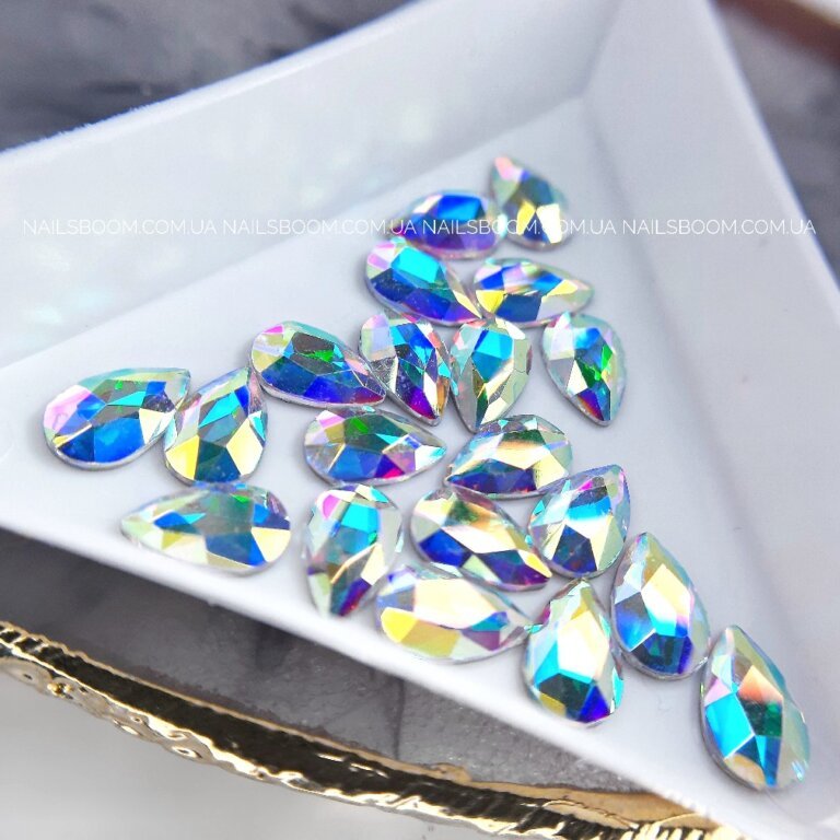 20201111_152550-01_copy_1009x1009 Стразы WaterDrop 5*8 мм Crystal AB, 10 шт