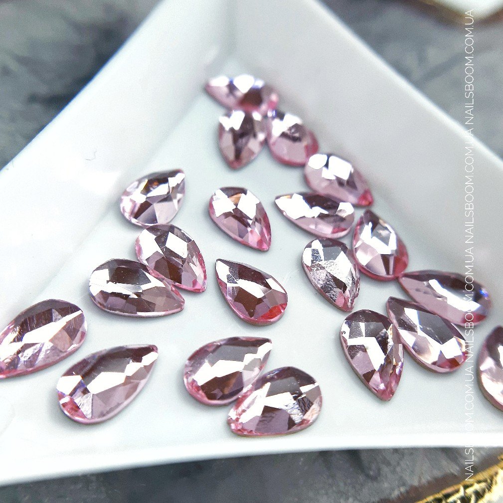 Стразы WaterDrop 5*8 мм Pink, 10 шт