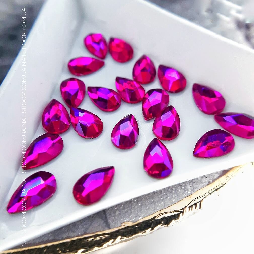 Стразы WaterDrop 5*8 мм Purple AB, 10 шт