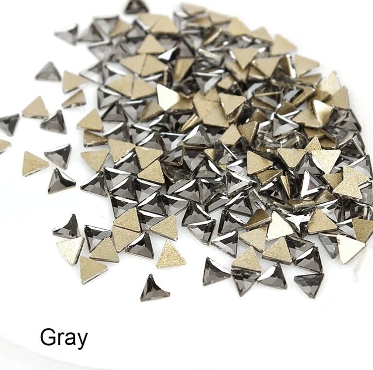 Стразы Gray треугольник 3×3 мм, 10 шт