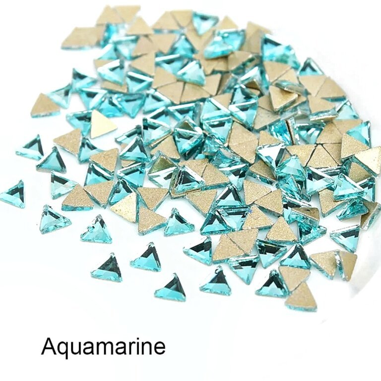 Стразы Aquamarine треугольник 3×3 мм, 10 шт