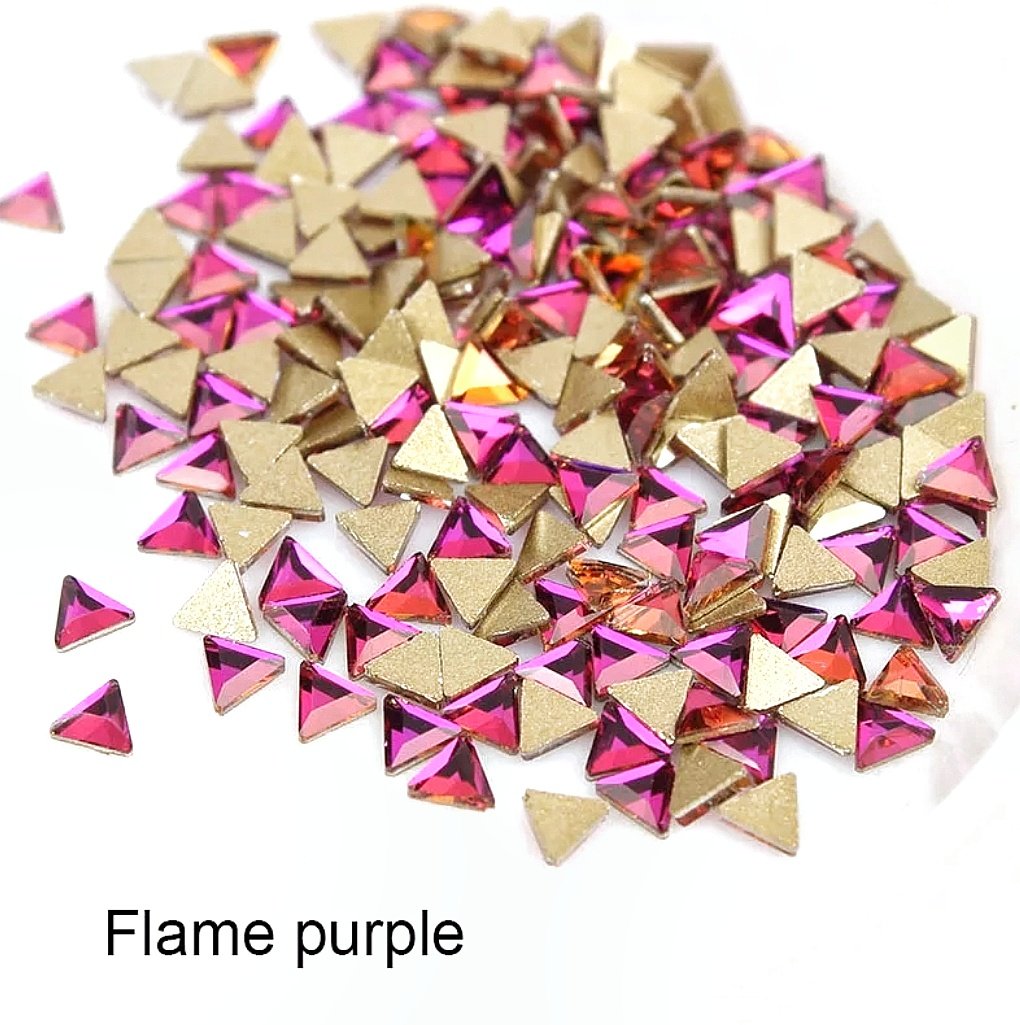 Стразы Flame purple треугольник 3×3 мм, 10 шт