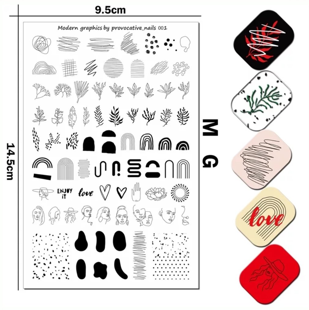 Пластина для стемпінгу  SuNail Modern Graphics by provocative_nails 001