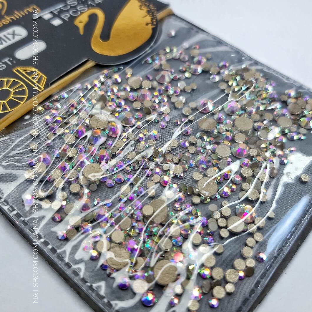 Камінці Crystal AB ss3-ss12, 720 шт