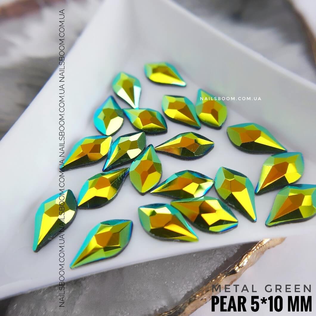 20210212_141552-01_copy_1060x1060 Стразы фигурные груша Pear 5×10 мм Metal Green, 10 шт