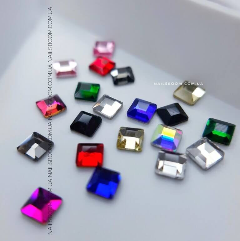 Камінці Mix Color квадратні 3×3 мм, 20 шт