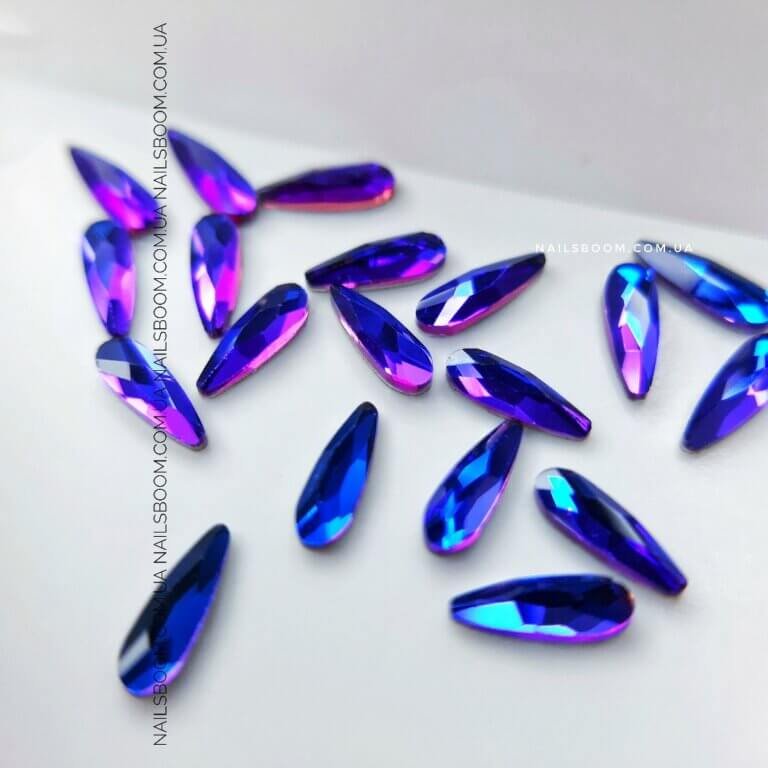 20210212_165737-02_copy_1060x1060 Стразы фигурные капля WaterDrop 2×6 мм Flame Blue, 10 шт