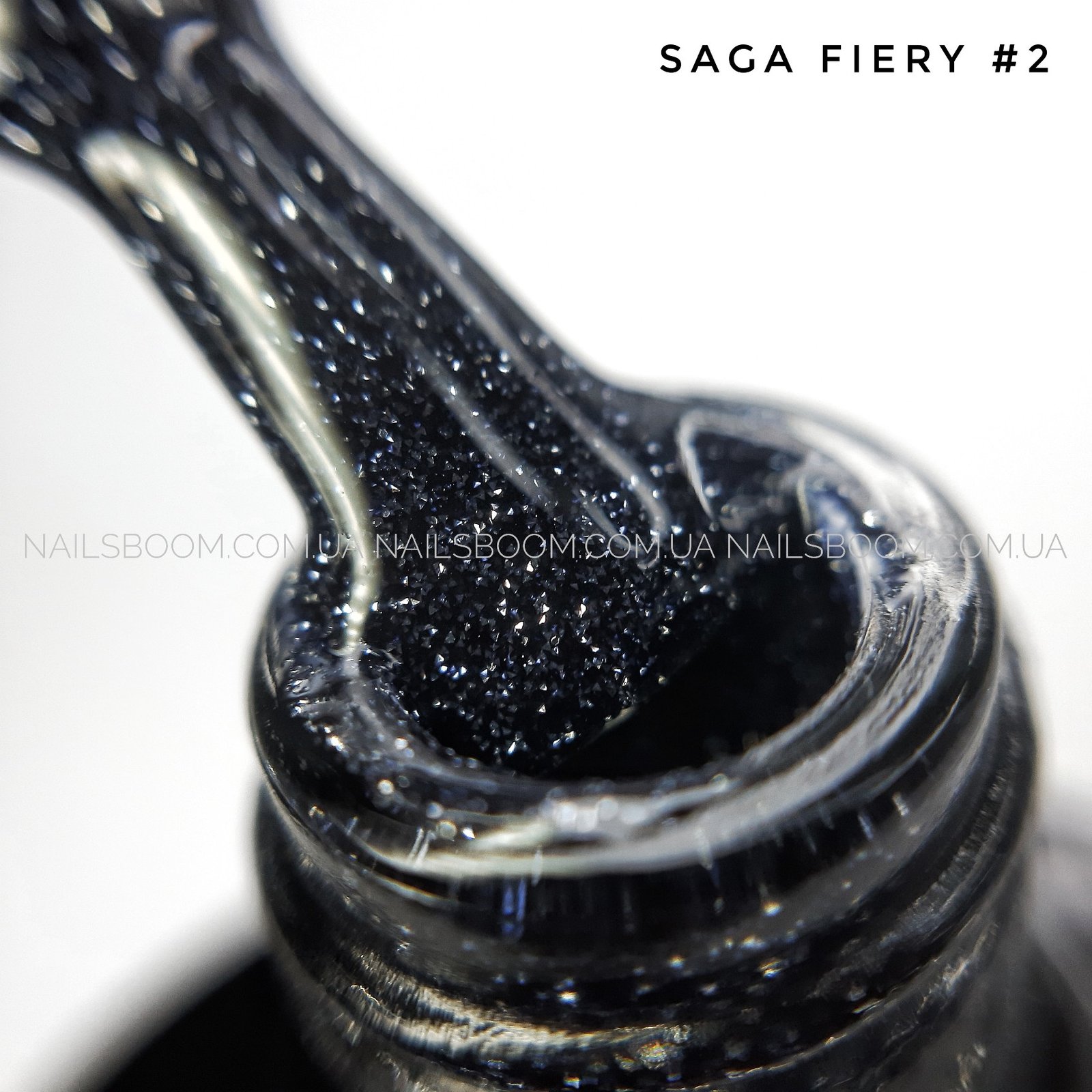Світловідбиваючий гель-лак Saga Fiery 02 (чорний), 10 мл