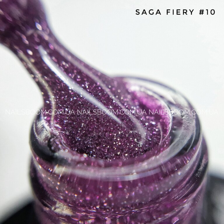 Світловідбиваючий гель-лак Saga Fiery 10 (рожева фуксія), 10 мл