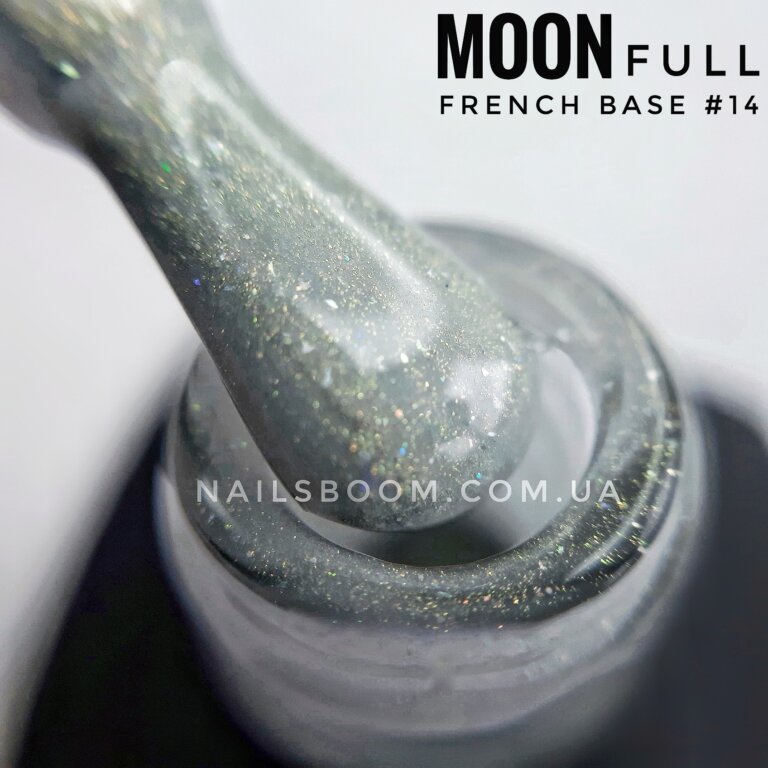 Камуфлююча база Moon Full French №14 (молочна з опаловим блиском), 8 мл