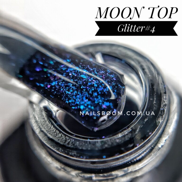 Гліттерний топ MOON Full Glitter Top Blue №4, 8 мл