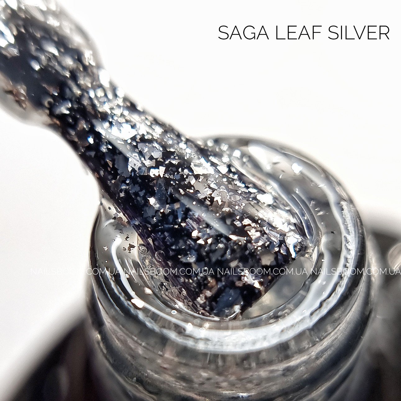 Топ зі срібними хлоп'ями поталі Saga Leaf Silver, 8 мл