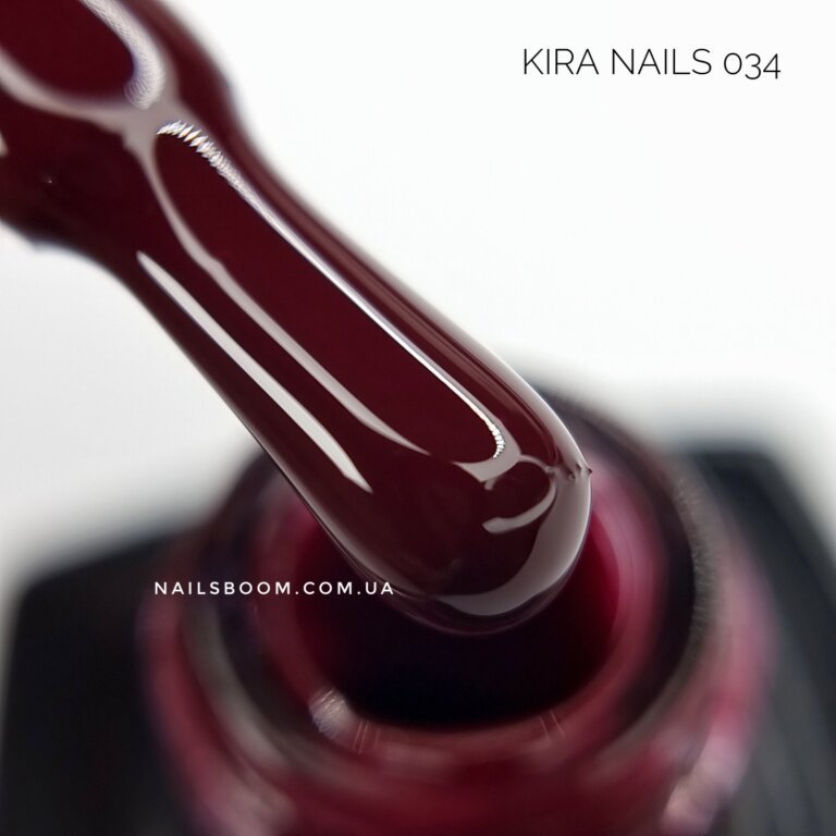 Гель-лак Kira Nails №034 (темний червоний, емаль), 6 мл