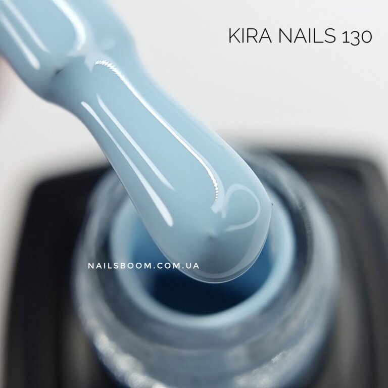 Гель-лак Kira Nails №130 (ніжно-блакитний, емаль), 6 мл