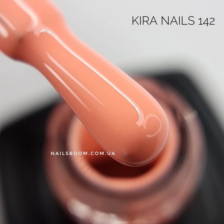 Гель-лак Kira Nails №142 (персиково-рожевий, емаль), 6 мл