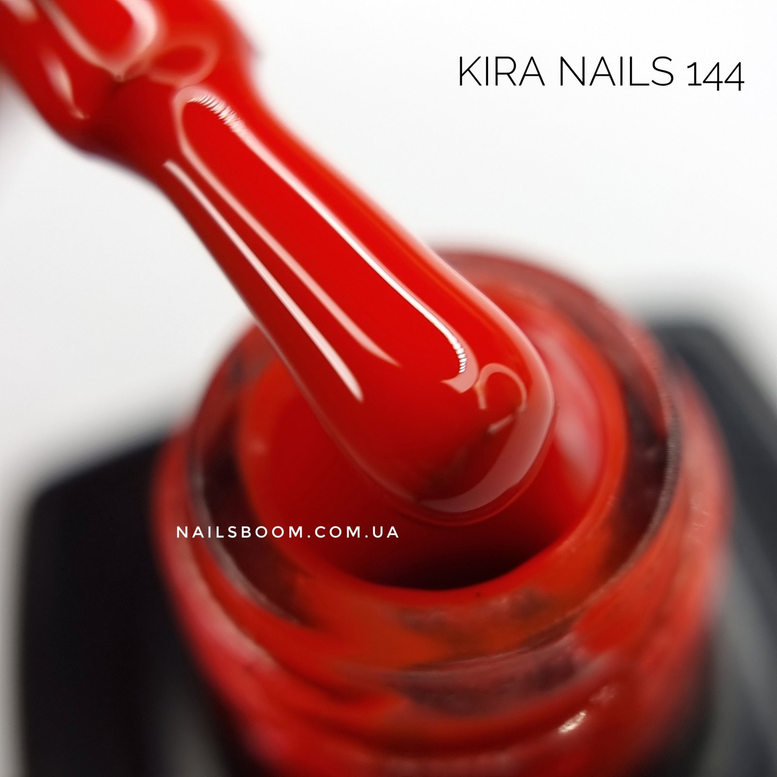 Гель-лак Kira Nails №144 (насичений червоний, емаль), 6 мл