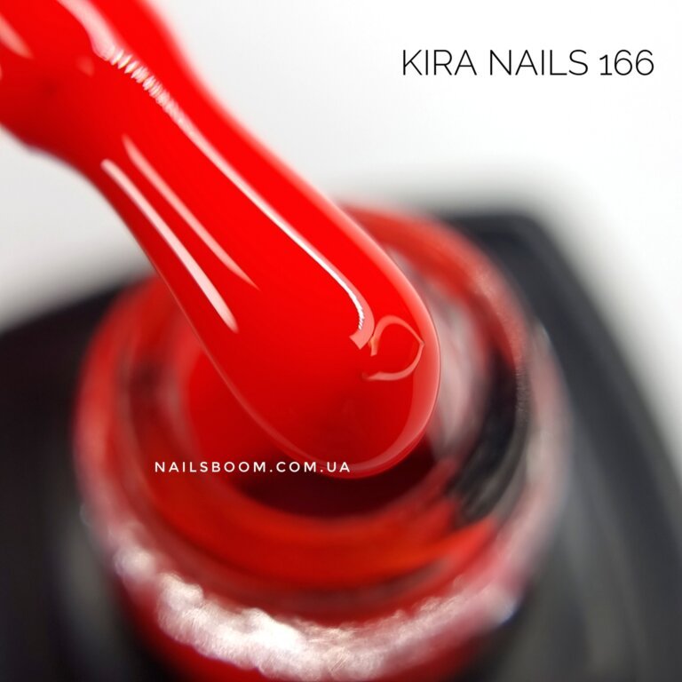 Гель-лак Kira Nails №166 (пікантно-червоний, емаль), 6 мл