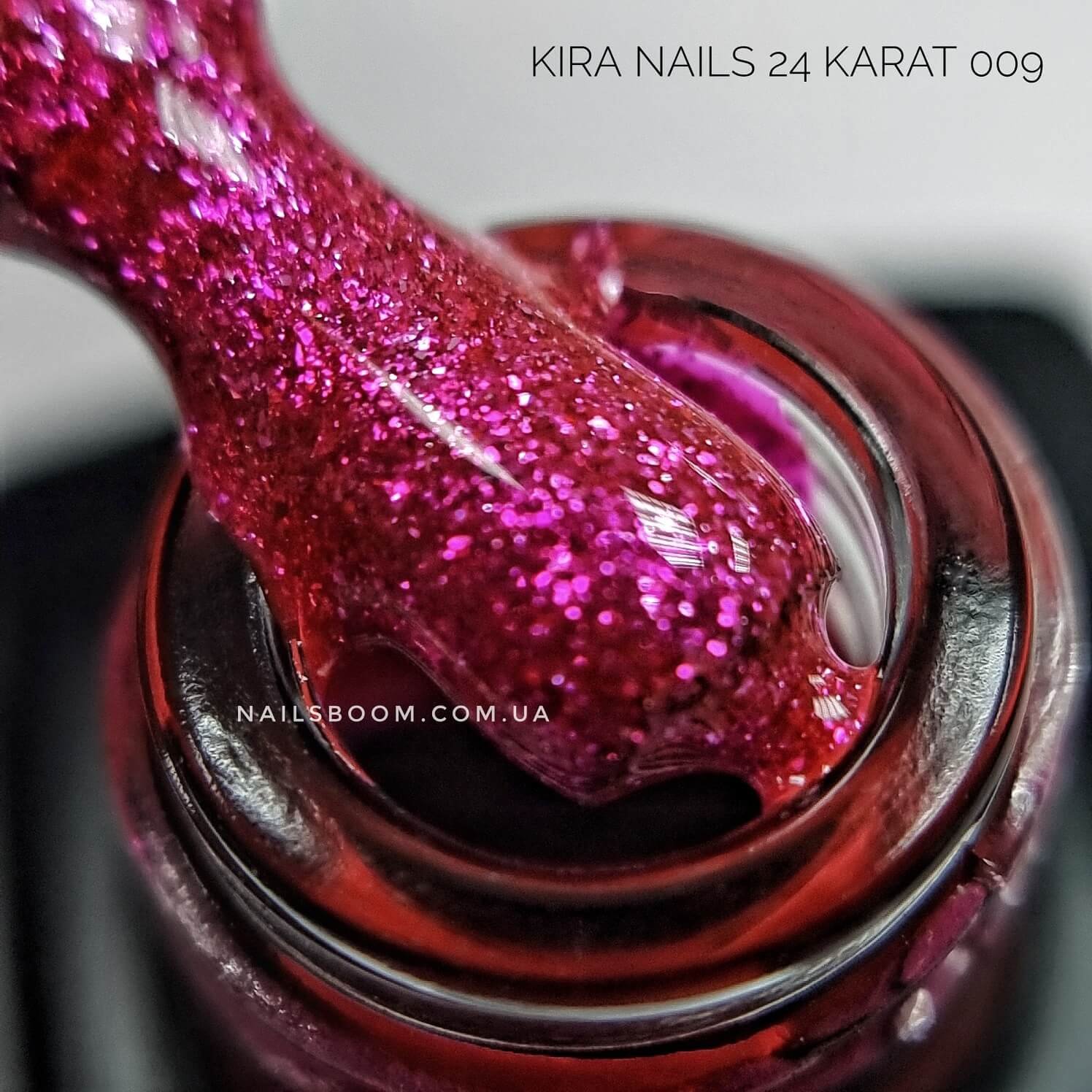 Гель-лак Kira Nails 24 Karat №009 (рожевий з блискітками), 6 мл