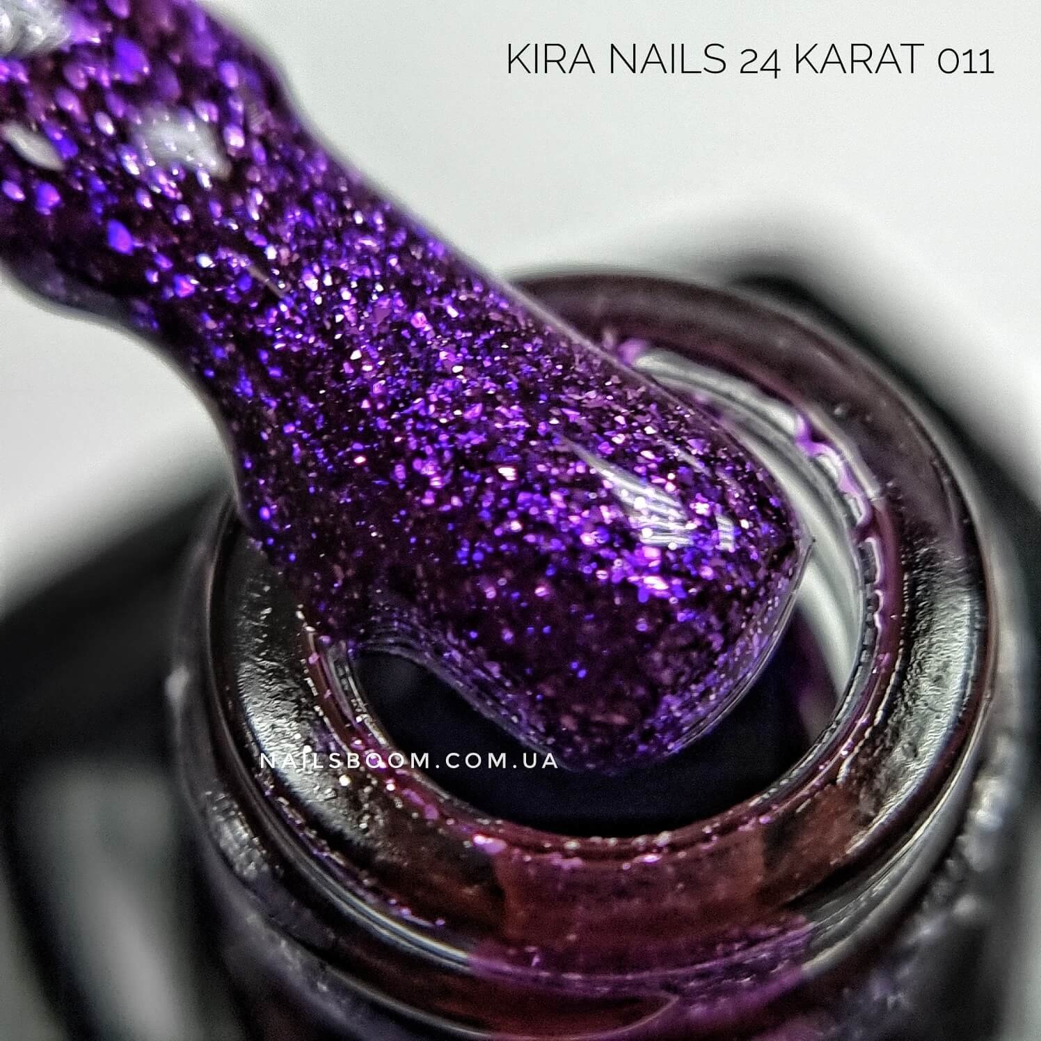 Гель-лак Kira Nails 24 Karat №011 (фіолетовий з блискітками), 6 мл