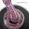 Світловідбиваючий гель-лак Saga Fiery 16 (полуничний з блискітками), 10 мл