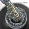 Світловідбиваючий гель-лак Saga Fiery 19 (бірюза з блискітками), 10 мл