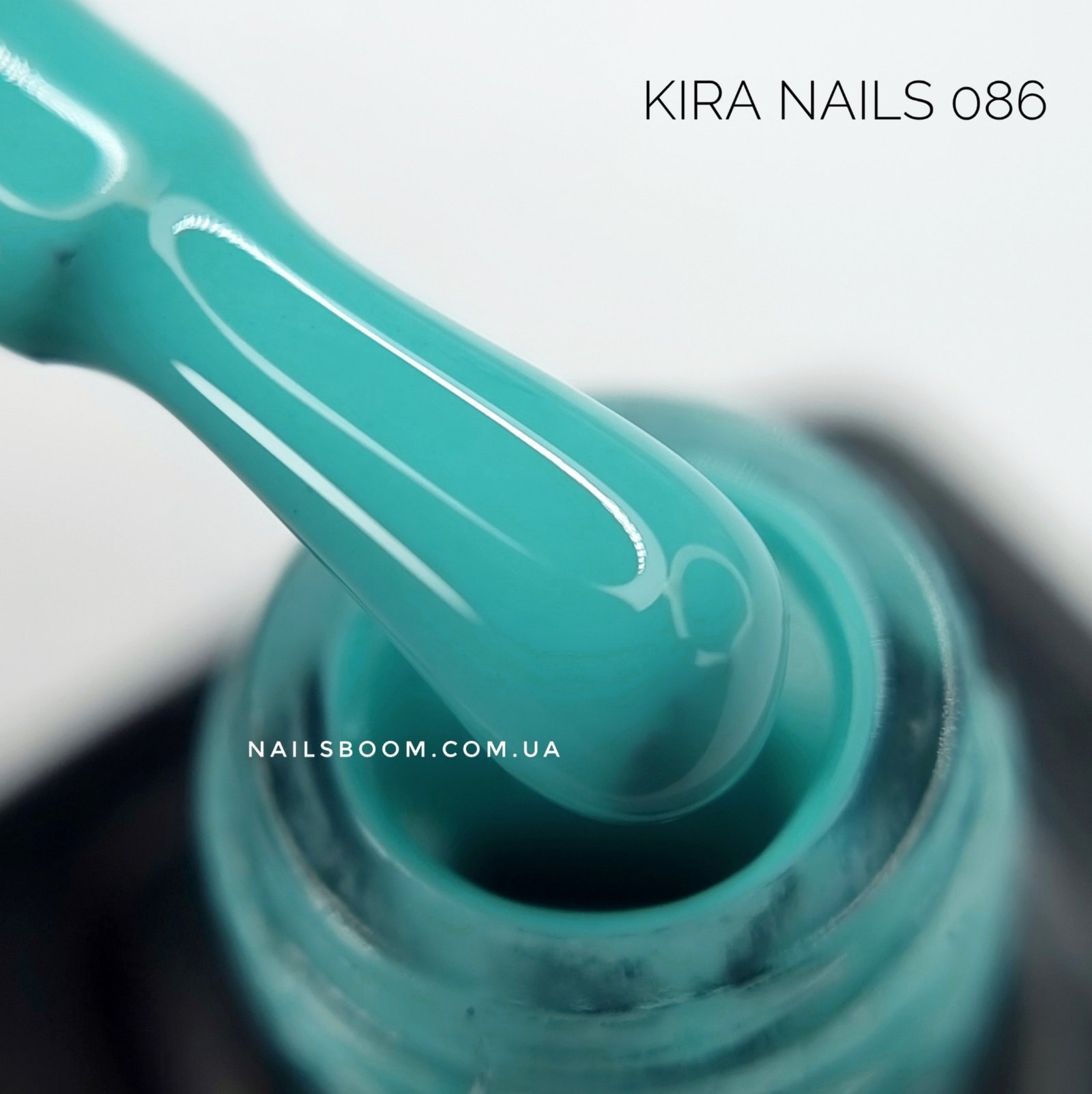 Гель-лак Kira Nails №086 (зеленувато-бірюзовий, емаль), 6 мл