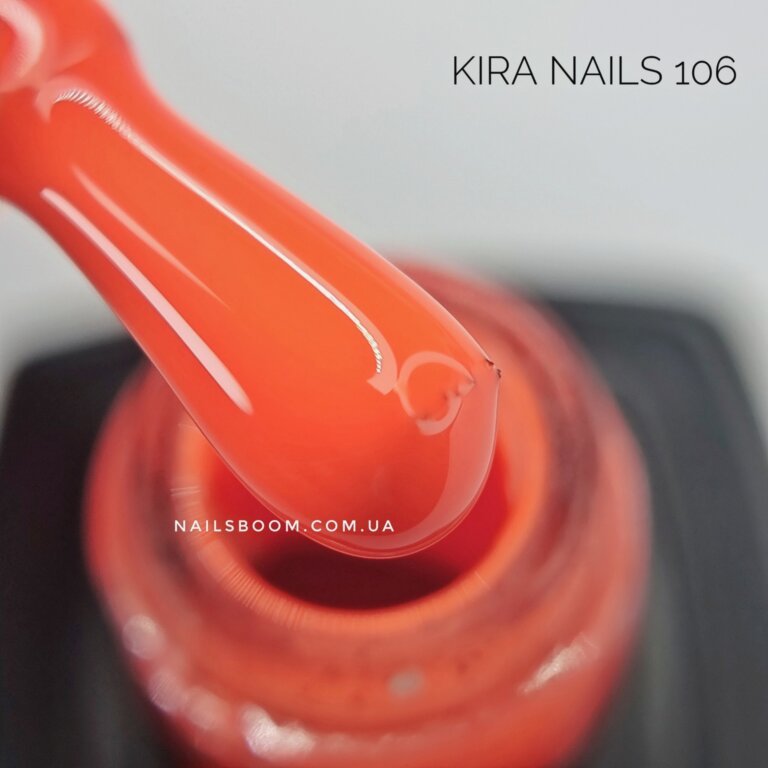 Гель-лак Kira Nails №106 (світло-кораловий, неоновий), 6 мл
