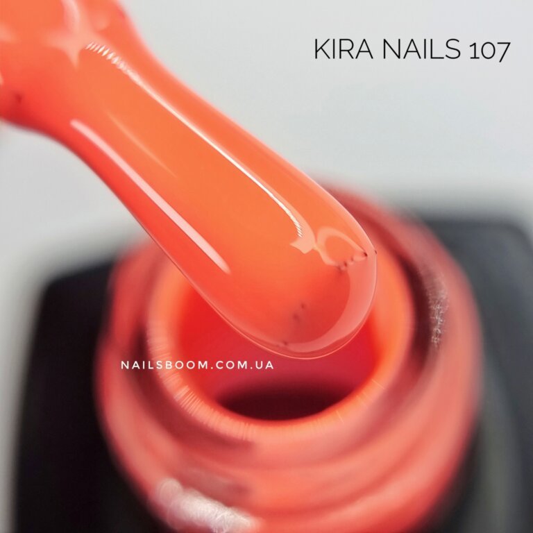 Гель-лак Kira Nails №107 (морквяний, неоновий), 6 мл