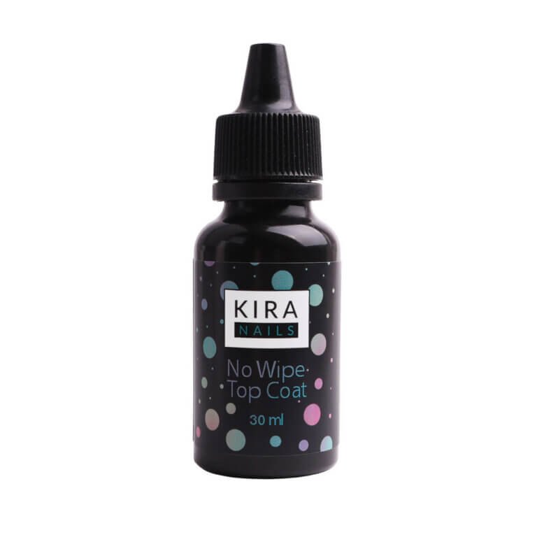 Топ без липкого шару (з УФ фільтром) Kira Nails No Wipe Top Coat, 30 мл