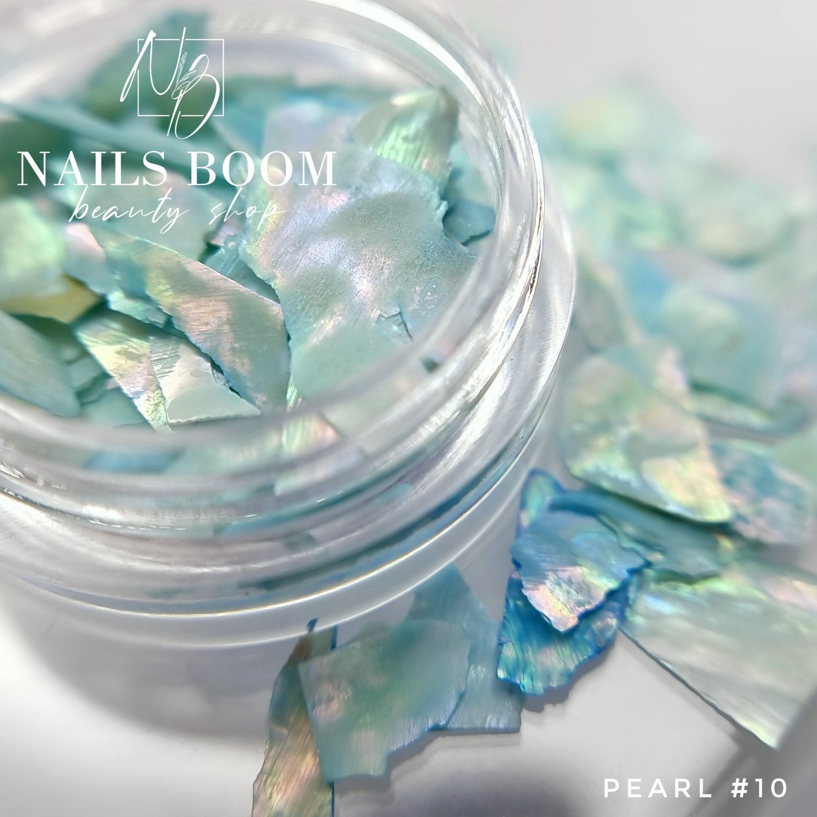 Ракушки для манікюру Pearl №10 (світло-бірюзовий перламутр)