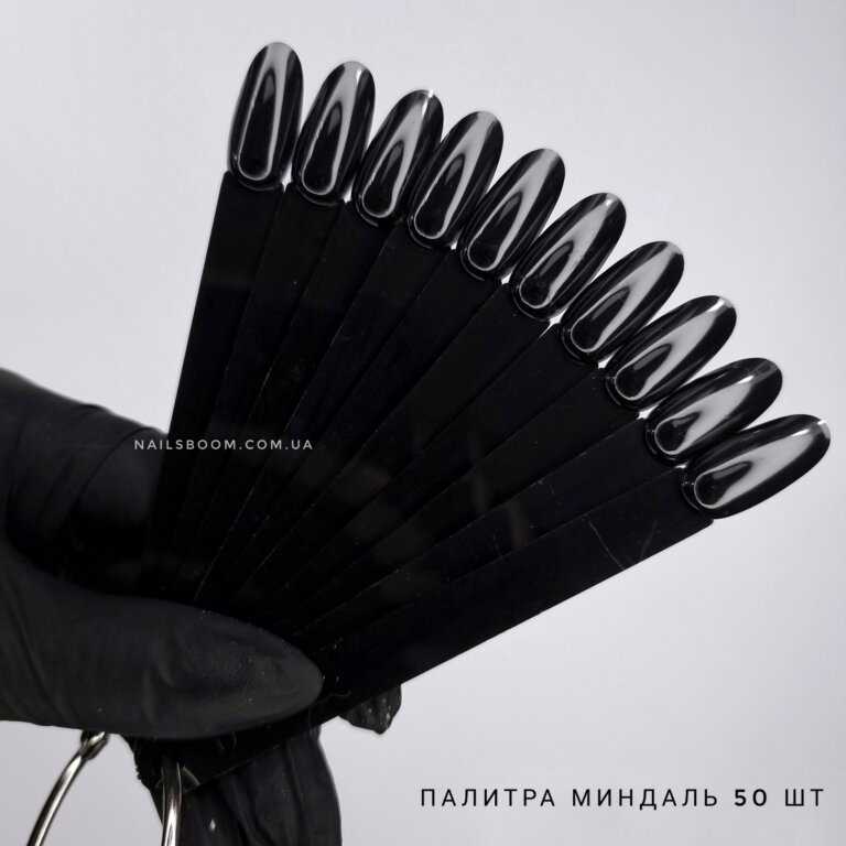 Палітра-веєр чорний 50 шт, овал 12,2 см