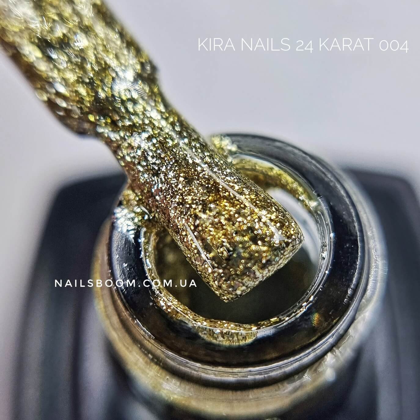 Гель-лак Kira Nails 24 Karat №004 (золото з великою кількістю блискіток), 6 мл