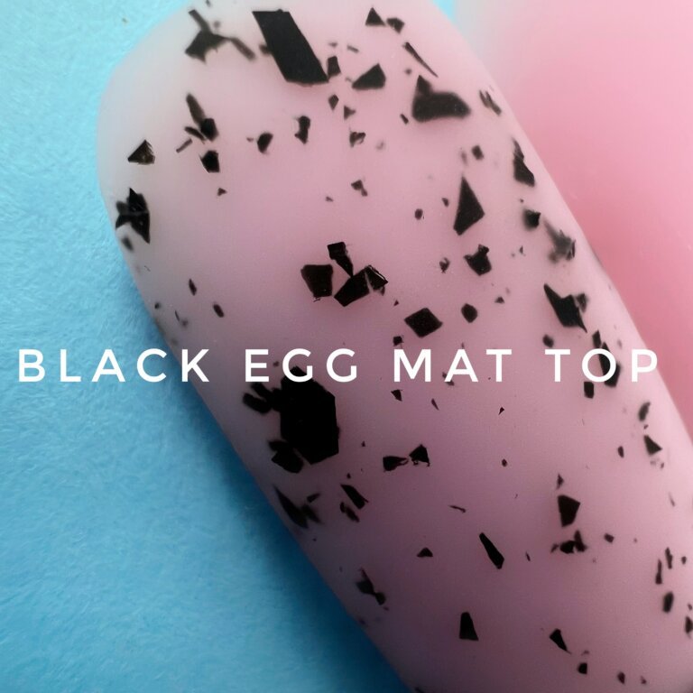 Матовий топ з крихтами LUNA Matt Black EGG, 13 мл