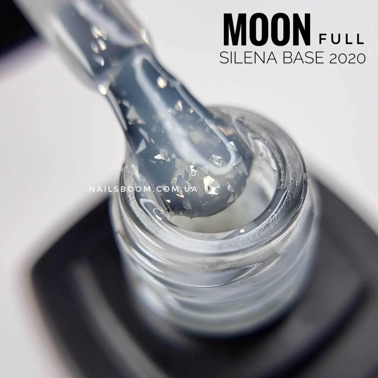 Камуфлююча база з поталлю MOON Silena rubber base 2020, 15 мл(баночка без пензлика)