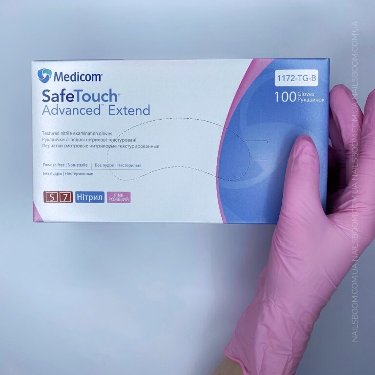 Рукавички нітрилові рожеві Medicom 1172-TG (3.8 г), розмір S, 1 пара