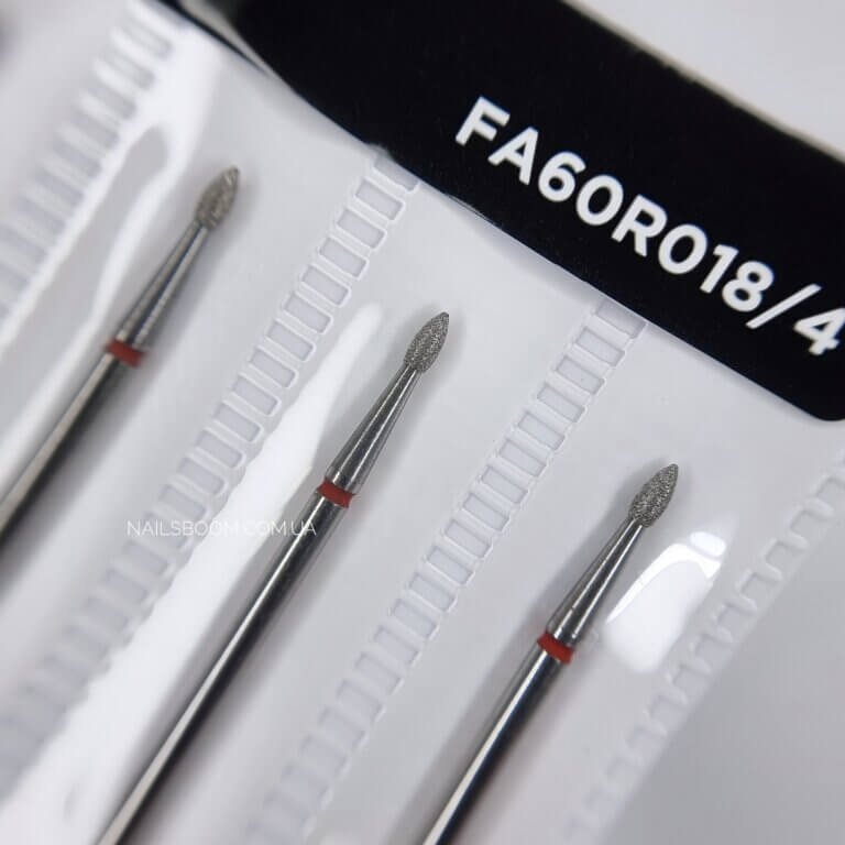 Фреза алмазна Staleks почка гостра 1,8 мм, червоний комірець