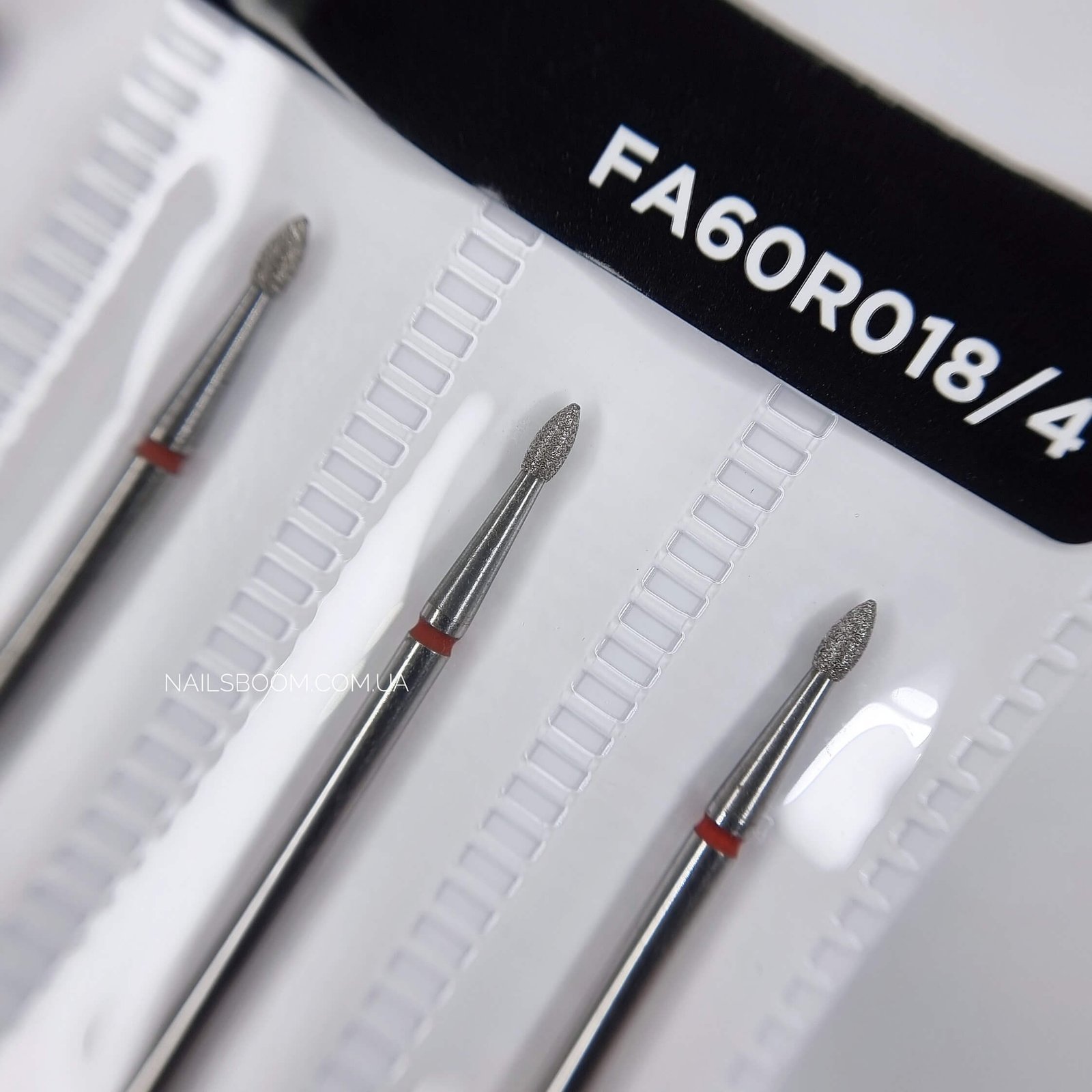 Фреза алмазна Staleks почка гостра 1,8 мм, червоний комірець