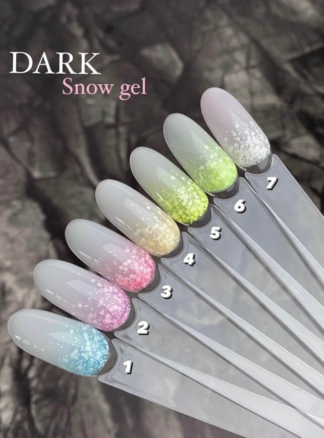 Гель-лак з білою крихтою DARK Snow gel 01, 5 мл (баночка без пензлика)
