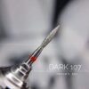 Фреза алмазна DARK 107, полум'я 023, червоний комірець