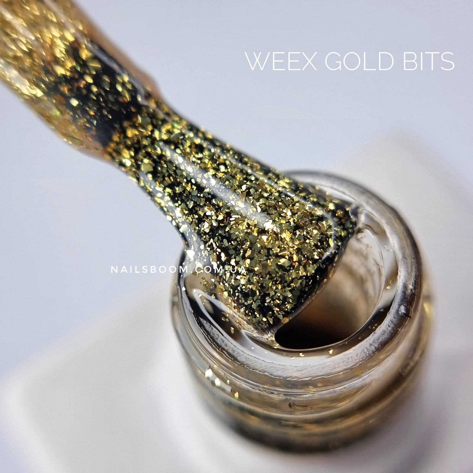 Гель-лак з блискітками WEEX Gold Bits, 11 мл